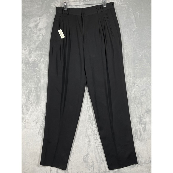 Carmel Zhao International Male Vintage Black Pleated Trouser 36 USA Made 511 NEW